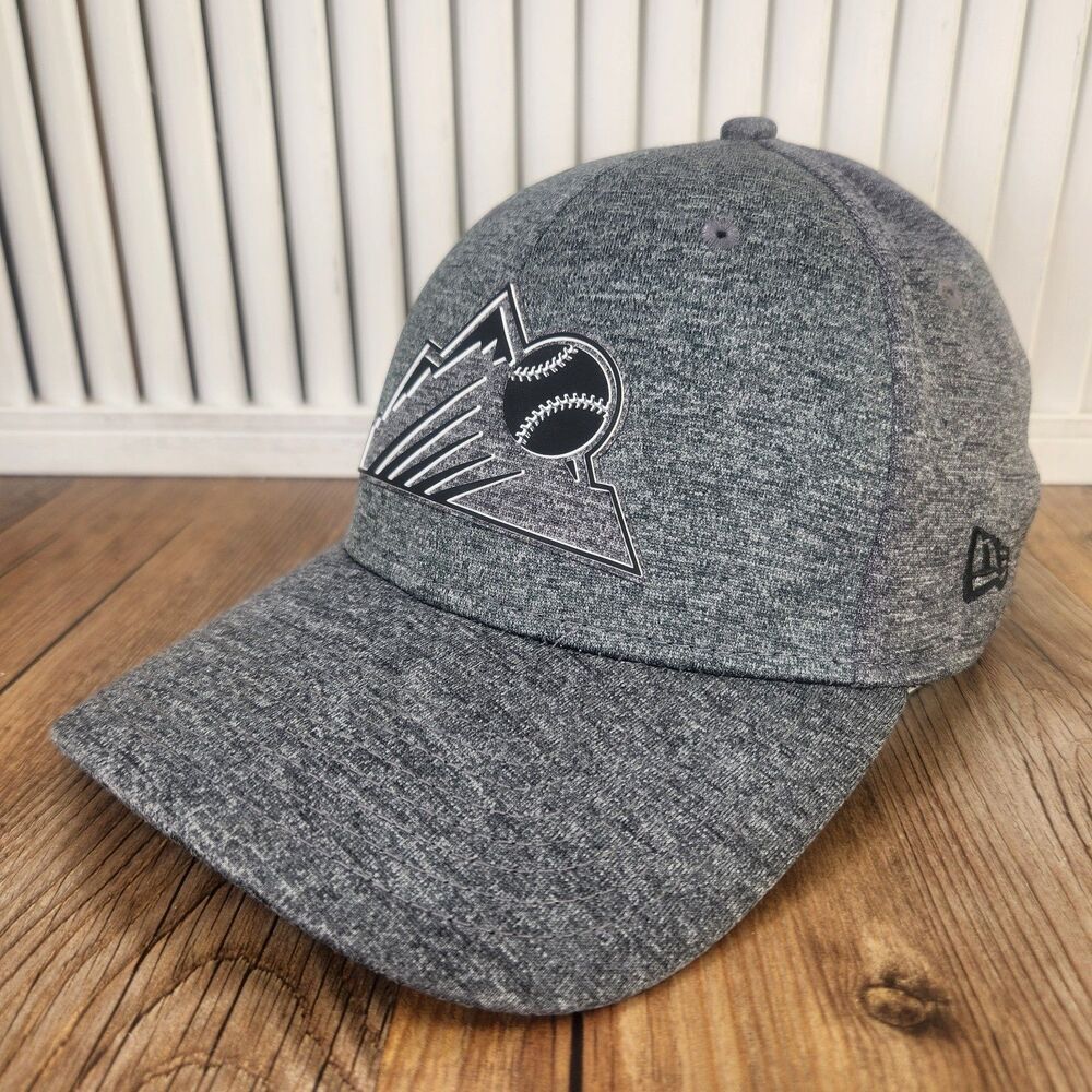 Colorado Rockies New Era 39thirty Fitted S/M Baseball Hat Cap Gray Rubber Logo